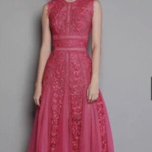 Bronx and Blanco embroidered mesh midi dress